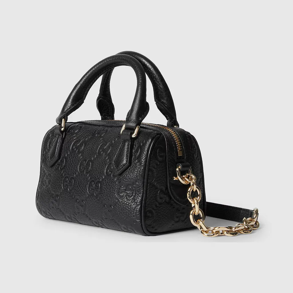 Gg Emblem Mini Boston Bag