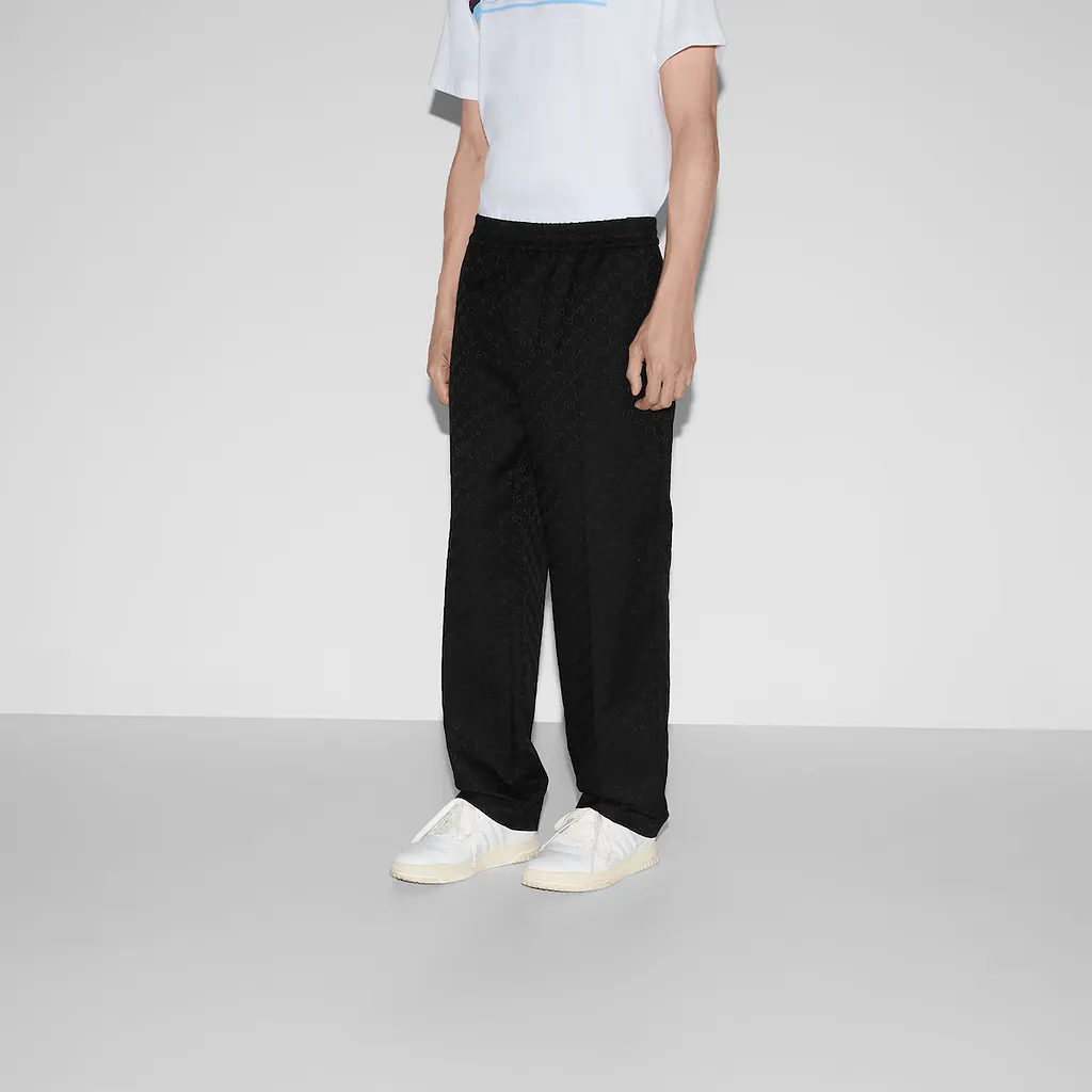 Gg Cotton Blend Canvas Trouser