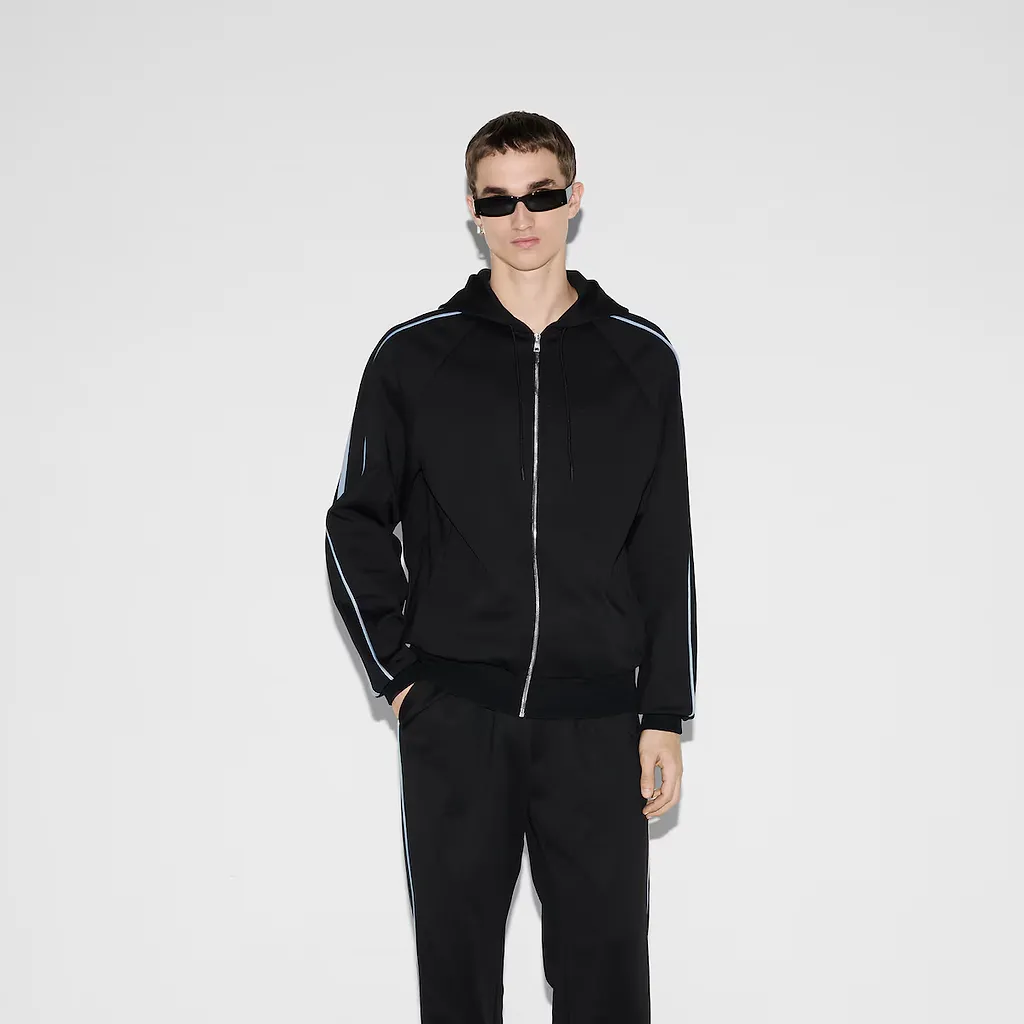 Embroidered Jersey Zip Jacket