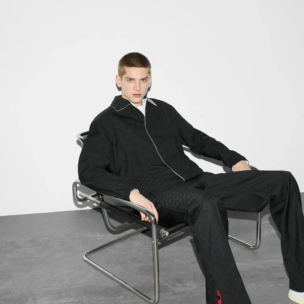 Reversible Gg Polyester Jacket