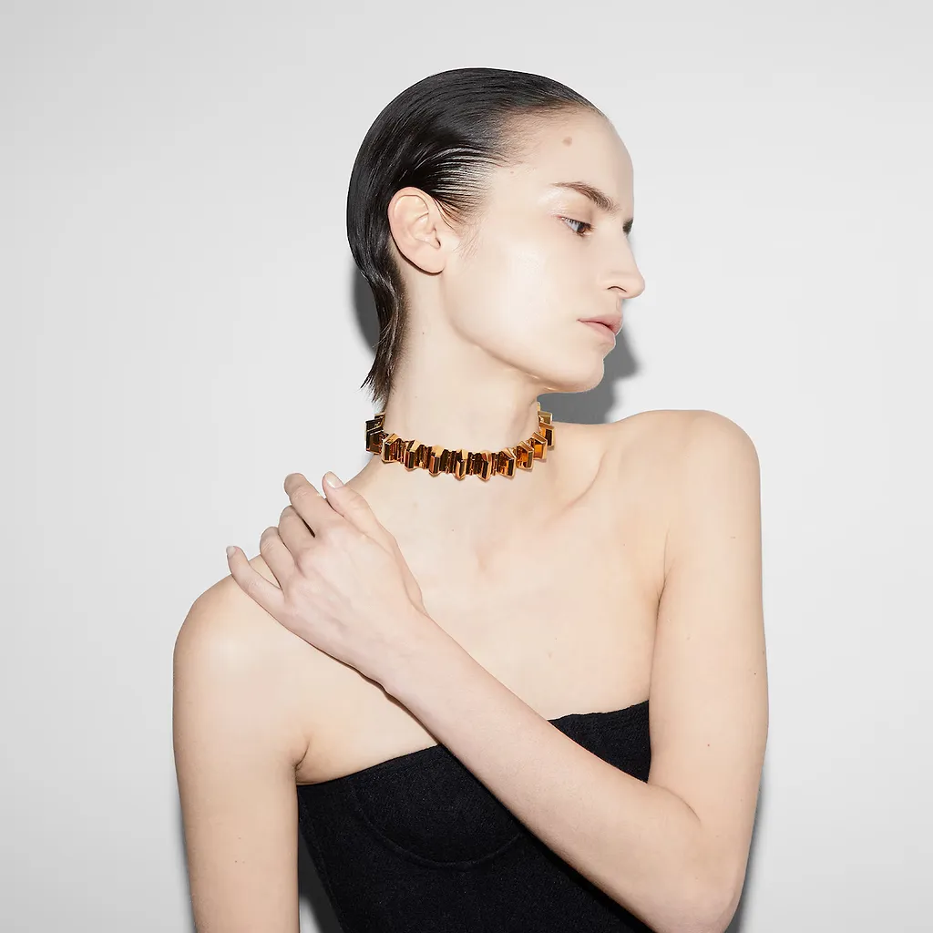 Choker Necklace With Geometric Studs