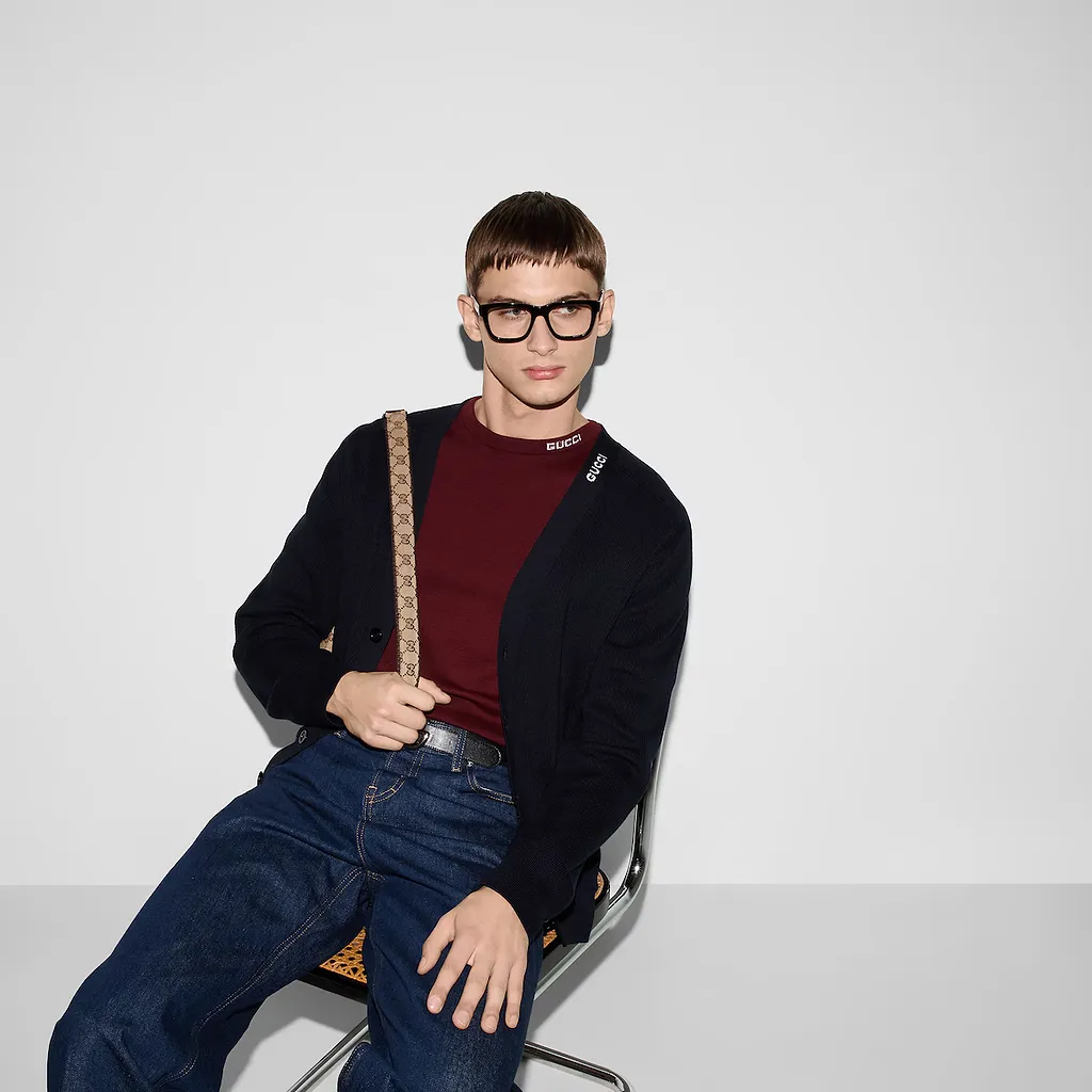 Silk Cotton T-Shirt With Gucci Intarsia