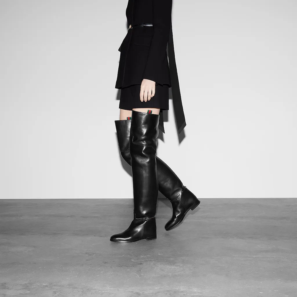 Slim Horsebit Knee-High Boot