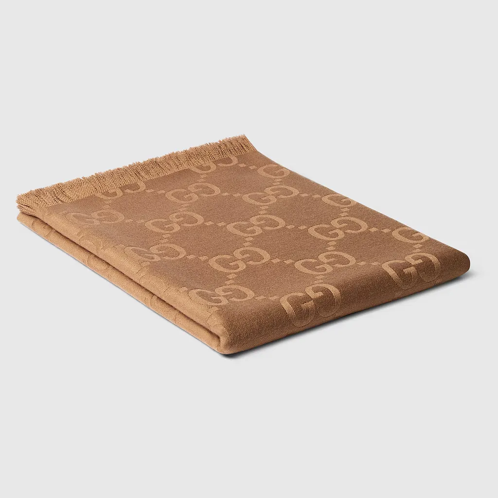 Gg Wool And Silk Jacquard Blanket