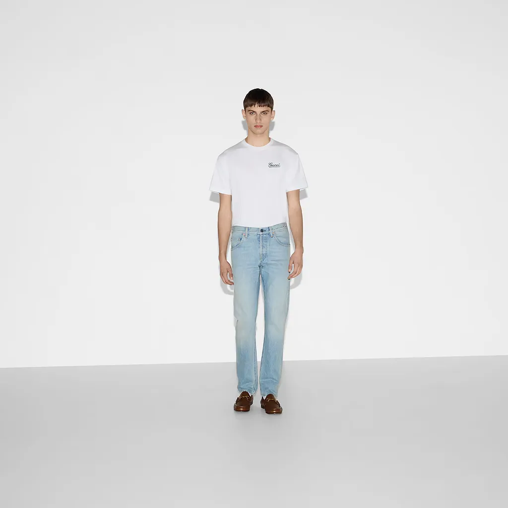 Tapered Denim Trousers