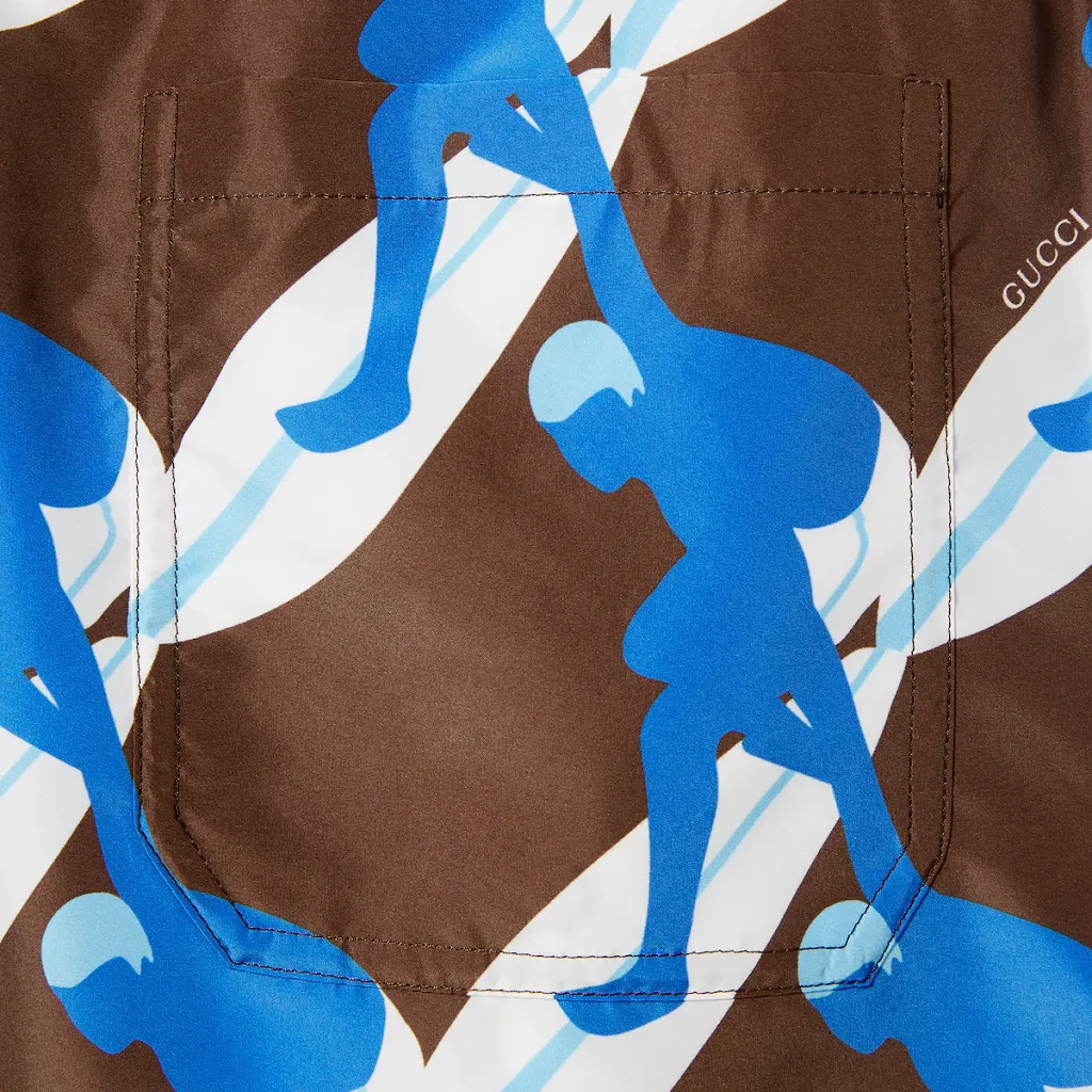 Printed Technical Poplin Swim Short