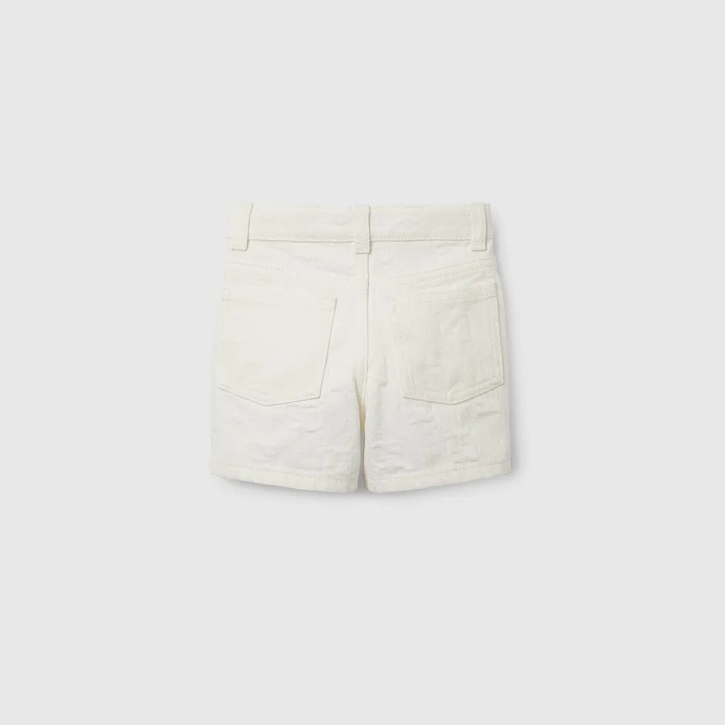 Baby Gg Denim Shorts With Web