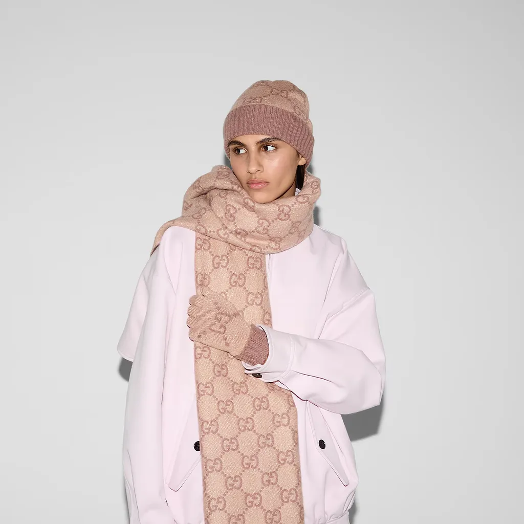 Gg Cashmere Lamé Gloves
