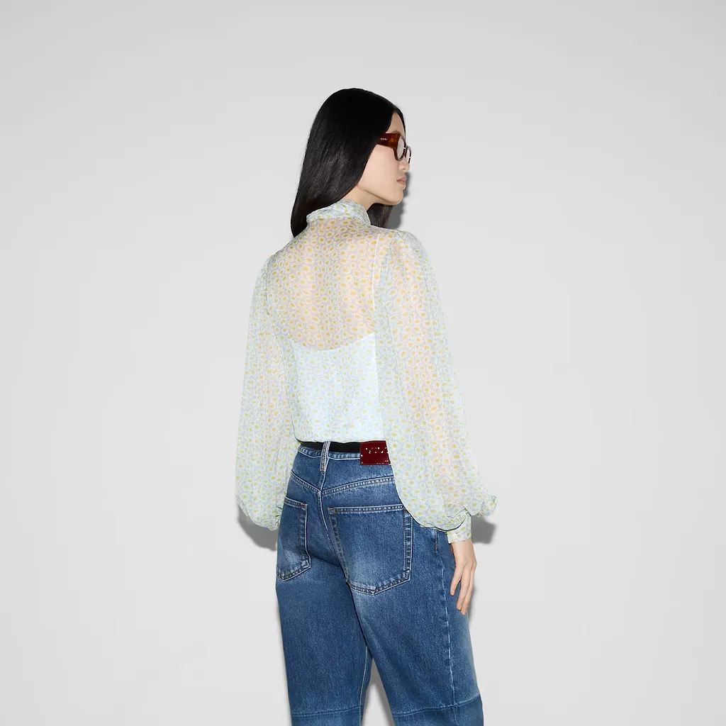 Printed Silk Chiffon Shirt