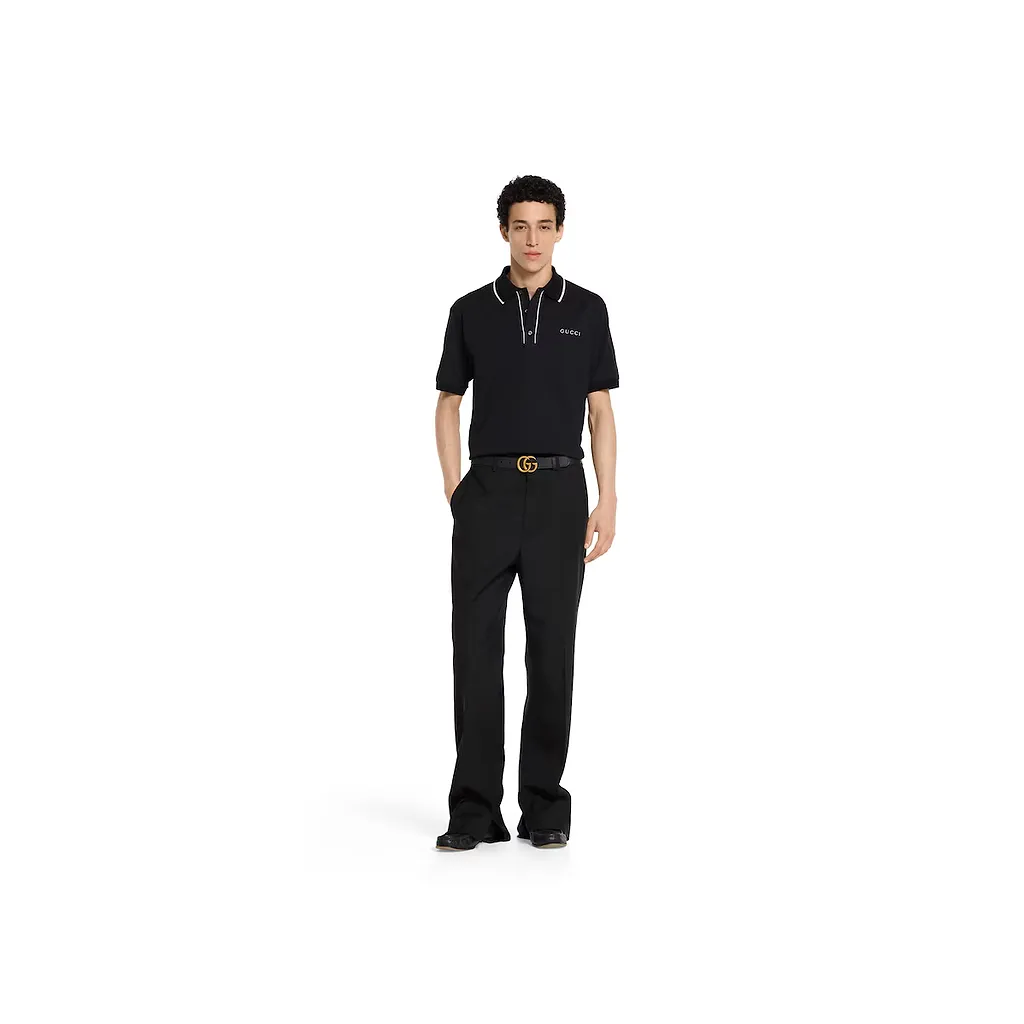 Cotton Piquet Polo Shirt With Embroidery