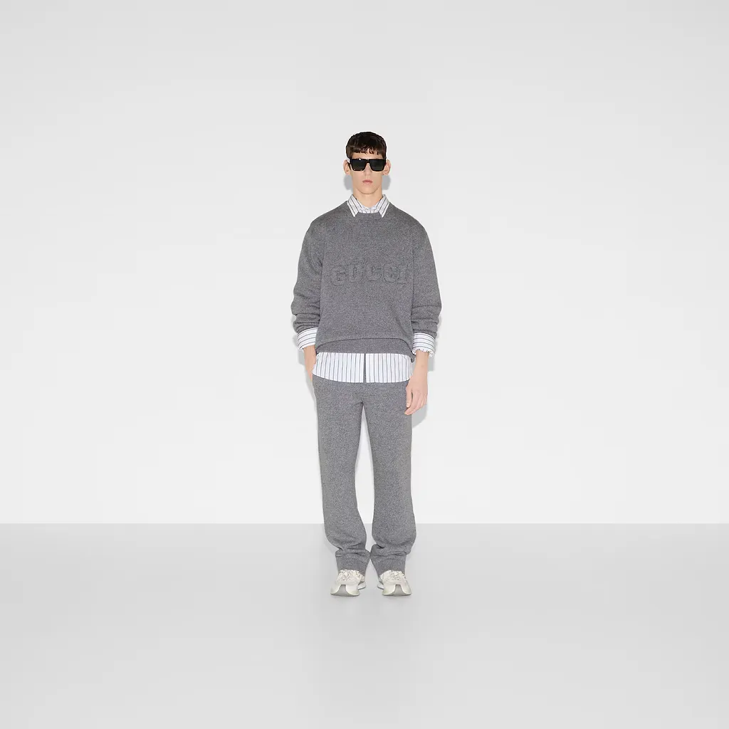 Embroidered Wool Knit Sweater