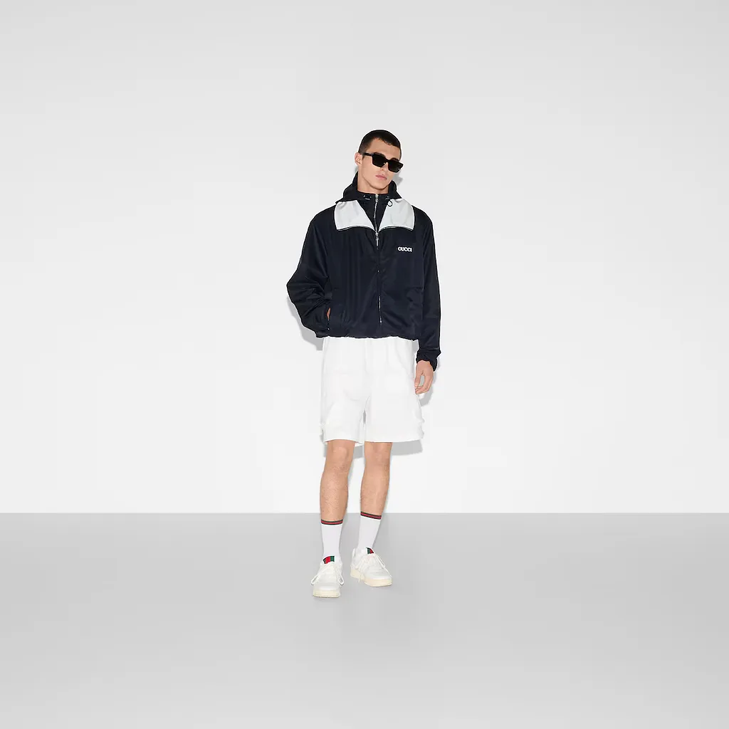 Nylon Twill Jacket With Patch