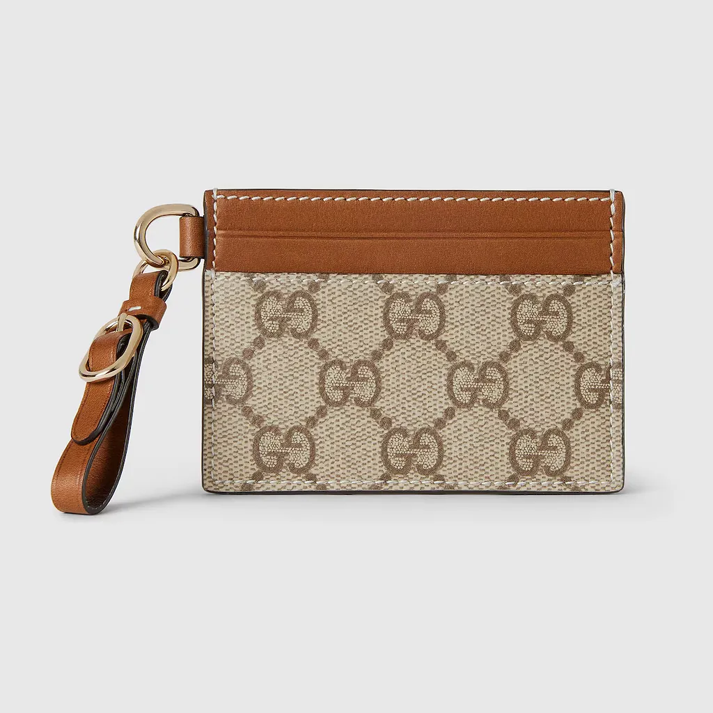 Gg Emblem Card Case With Strap