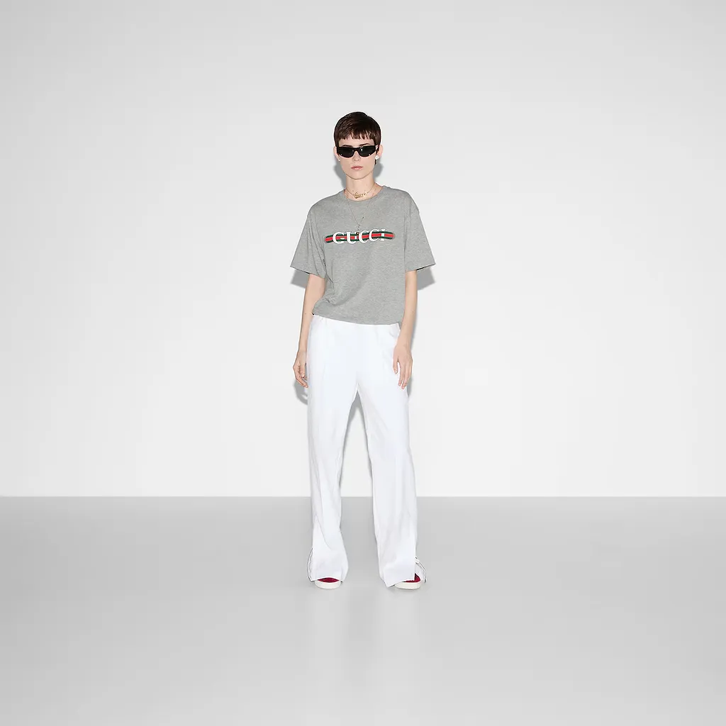 Cotton Jersey T-Shirt With Print