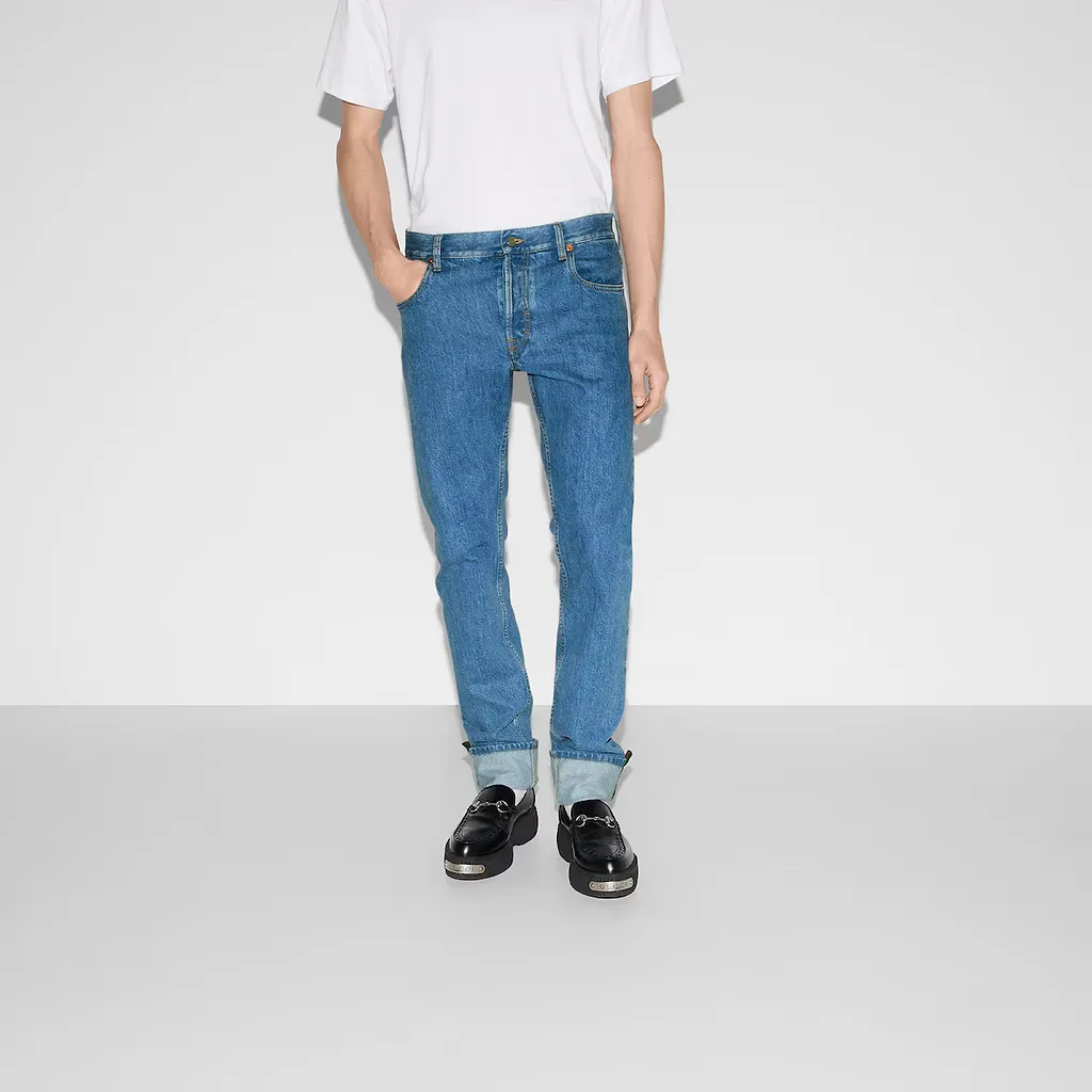 Tapered Fit Denim Trousers