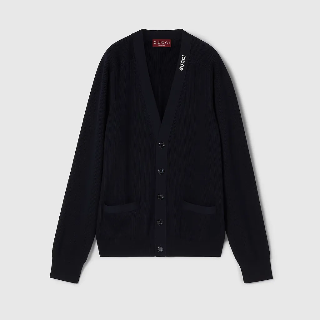 Silk Cotton Cardigan With Intarsia