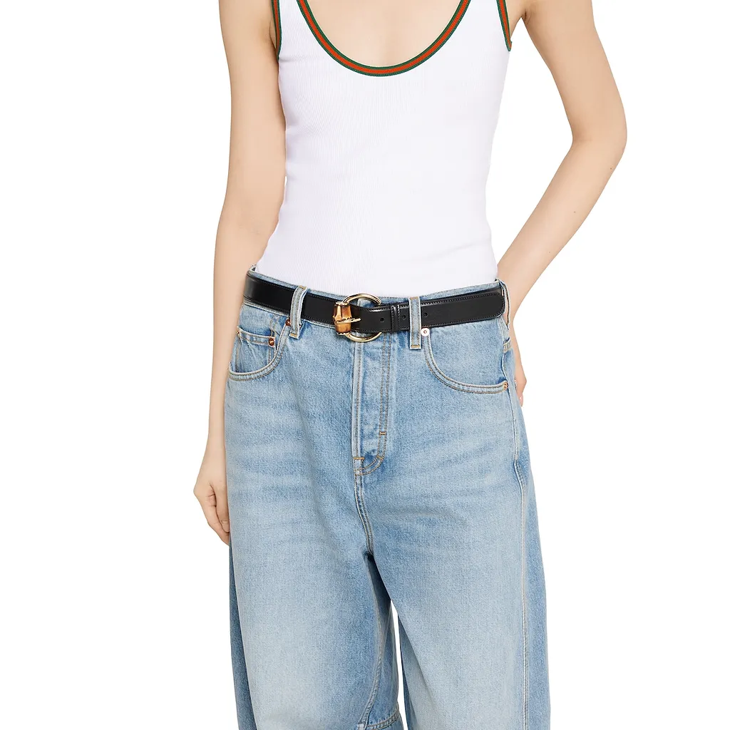 Belt With Bamboo Detail Buckle