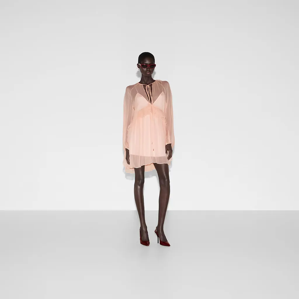 Silk Chiffon Creponne Dress