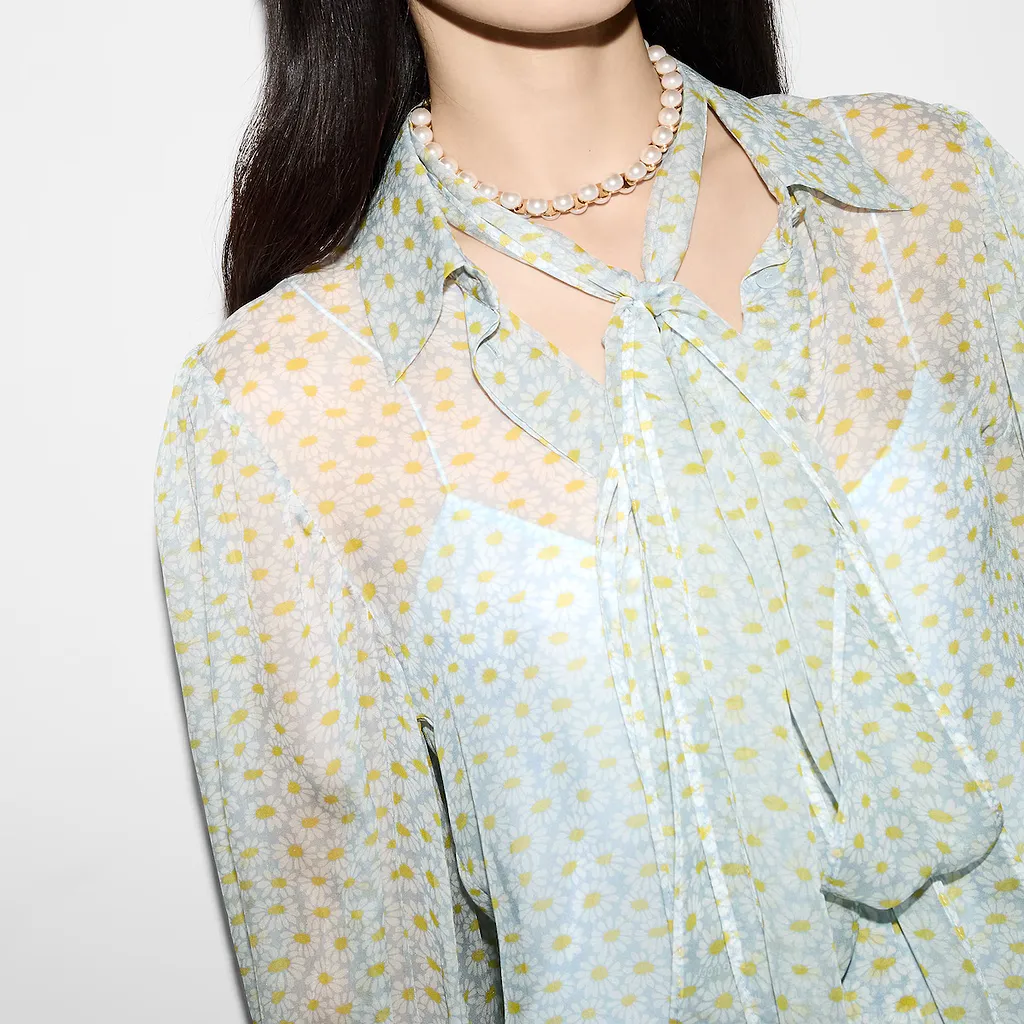 Printed Silk Chiffon Shirt