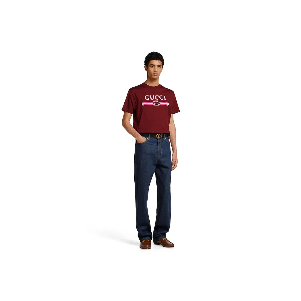 Cotton Jersey T-Shirt With Print