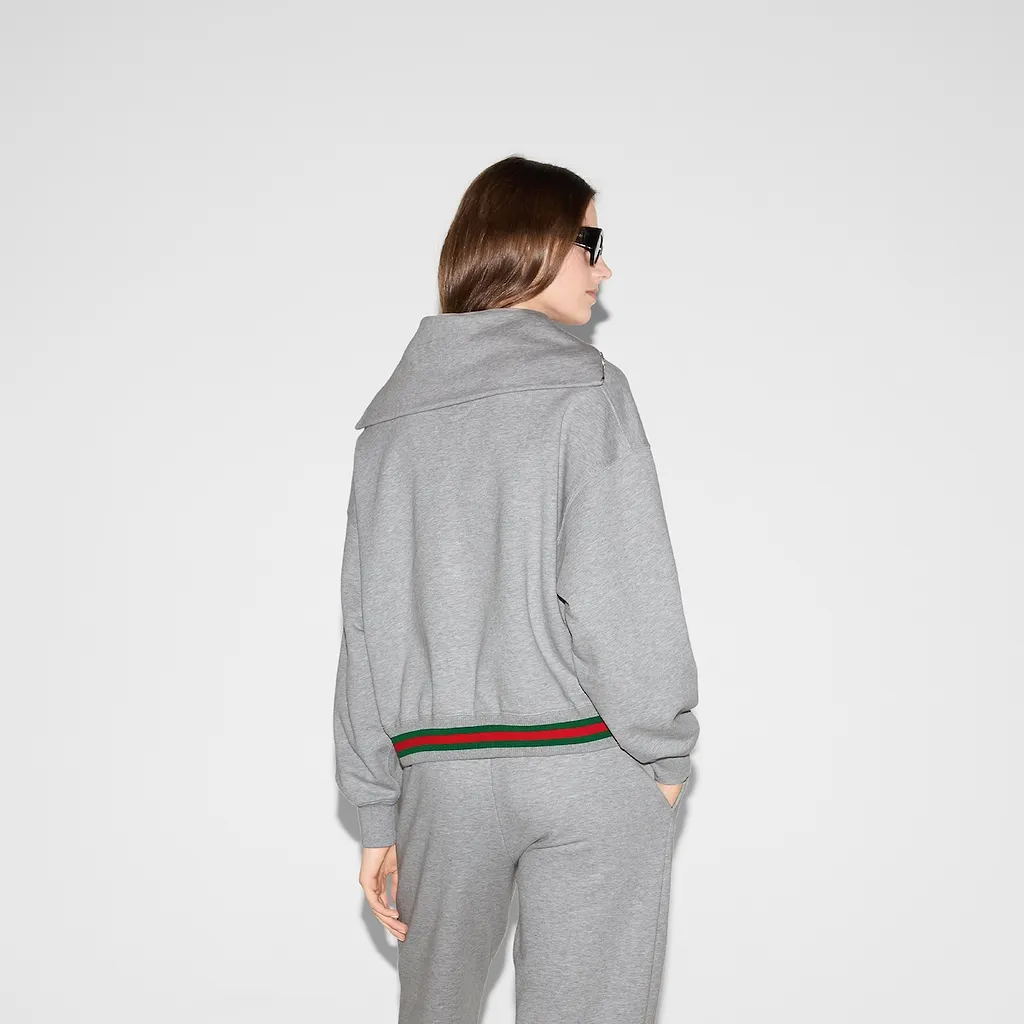 Cotton Jersey Sweatshirt With Web