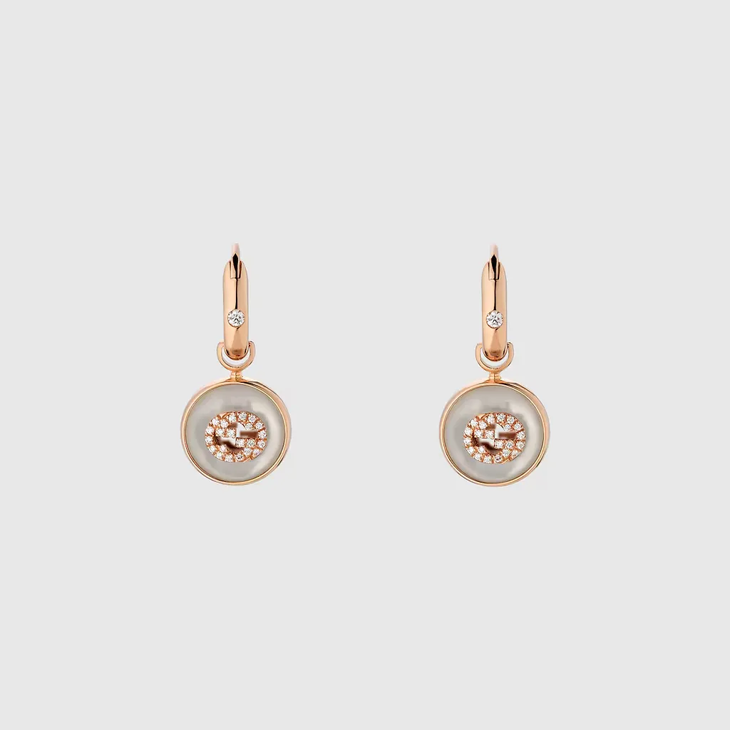 Gucci Interlocking Diamond 18K Earrings