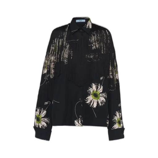 Printed poplin shirt