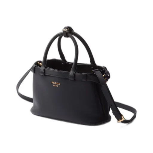 Prada Buckle small leather handbag with double belt