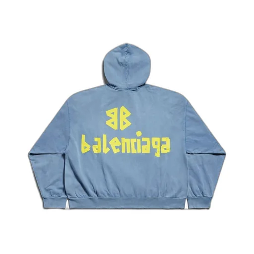 Tape Type Ripped Pocket Hoodie Large Fit