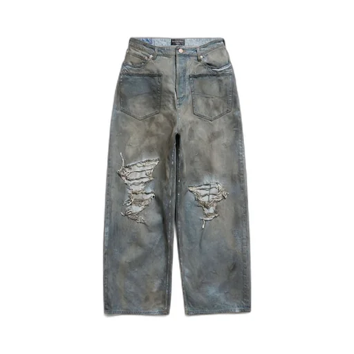 Patched Pockets Baggy Jeans