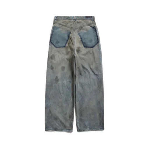 Patched Pockets Baggy Jeans