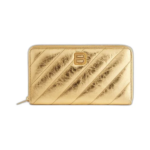 Crush Continental Wallet Metallized Quilted