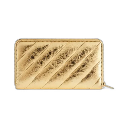 Crush Continental Wallet Metallized Quilted