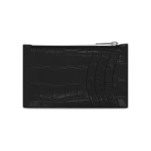 Hourglass Long Coin And Card Holder Crocodile Embossed