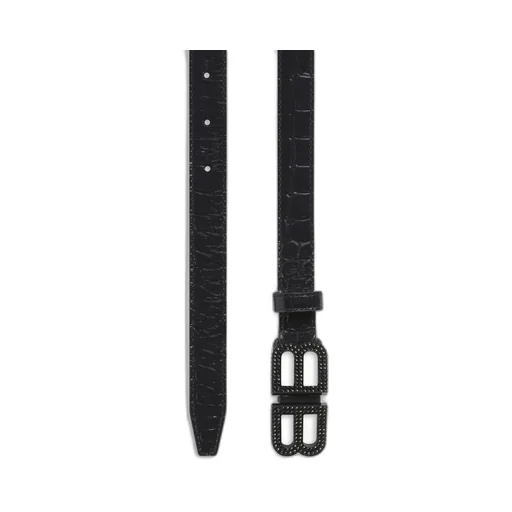 Bb Hourglass Thin Belt With Rhinestones