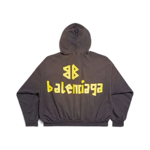 Tape Type Ripped Pocket Hoodie Large Fit