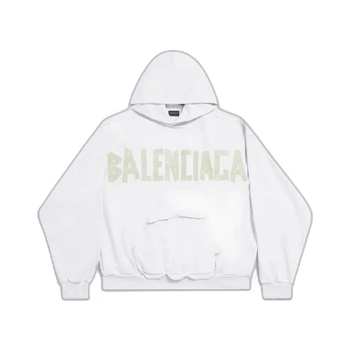 Tape Type Ripped Pocket Hoodie Large Fit