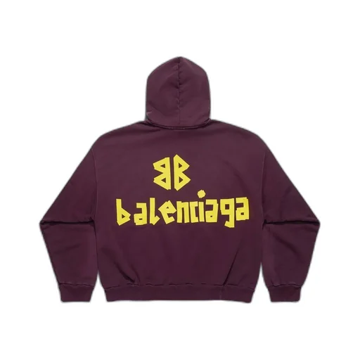 Tape Type Ripped Pocket Hoodie Large Fit
