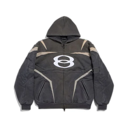 Unity Sports Icon Biker Zip-Up Hoodie Oversized