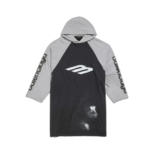 3B Stencil Hooded Raglan T-Shirt Oversized