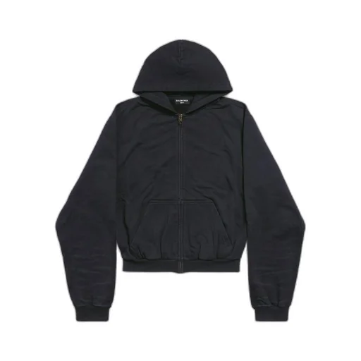 Tab Worn-Out Zip-up Hoodie