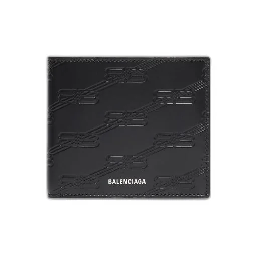 Embossed Monogram Square Folded Wallet