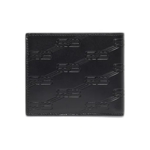 Embossed Monogram Square Folded Wallet