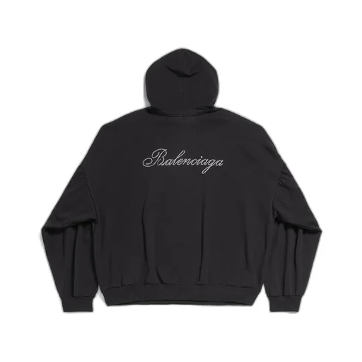 Handwritten Round Hoodie Oversized