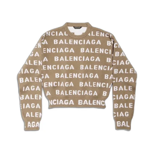 Bal Horizontal Allover Cropped Sweater