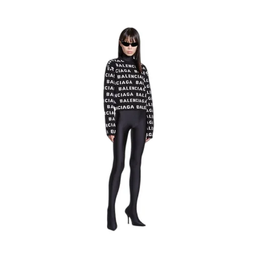Horizontal Allover Cropped Sweater