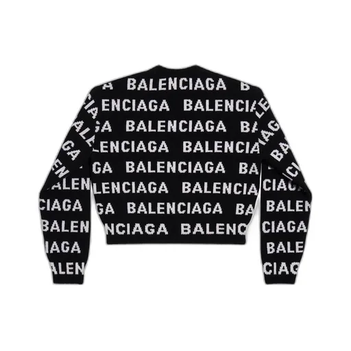 Horizontal Allover Cropped Sweater