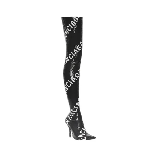Knife 110mm Over-The-Knee Boot Allover Logo