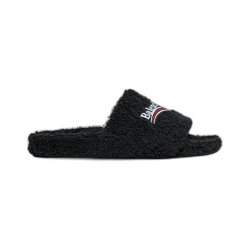 Furry Slide Sandal In Soft Towel