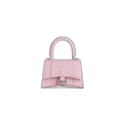 Hourglass Mini Handbag With Chain Crocodile Embossed